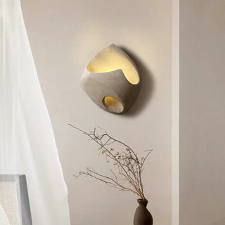 Beige stone cocoon wall sconce G4 – natural IP65 S size