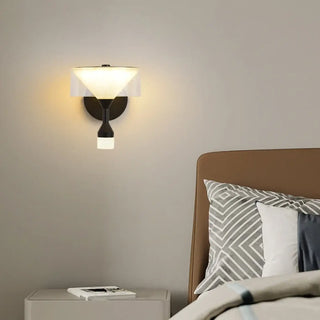 Cone acrylic wall sconce LED black – 14.5×17cm modern bedroom light