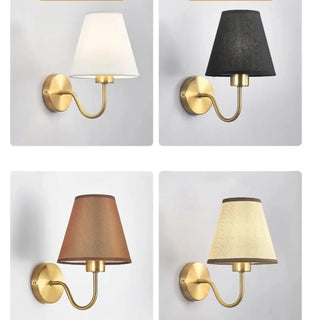 Fabric shade wall sconce modern — warm ambient living room