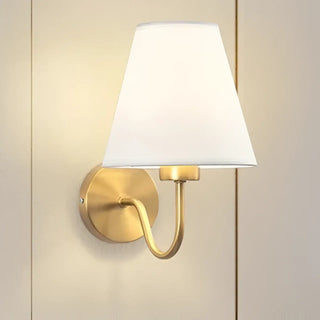 Elegant fabric shade wall light, modern soft ambient bedroom sconce