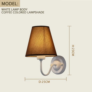 TRORETE contemporary wall light fabric shade side view