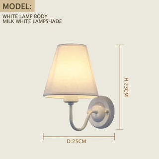 TRORETE wall sconce contemporary fabric shade installed