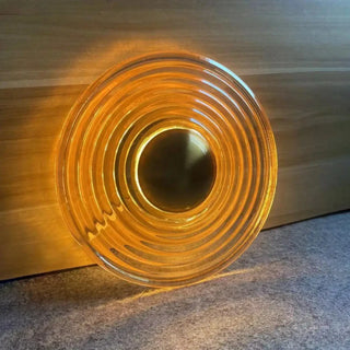 Sandy minimalist glass wall light – top view