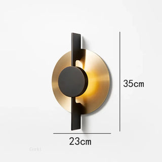 Contemporary gold black wall light LED close-up