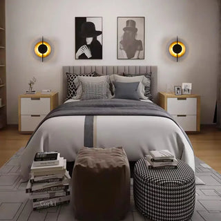 Contemporary gold black wall sconce LED 35cm modern living room