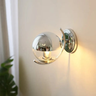 Globe glass wall sconce E27 LED 12W silver transparent