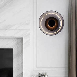 Round clear glass wall sconce 5W LED gold grey 23cm modern