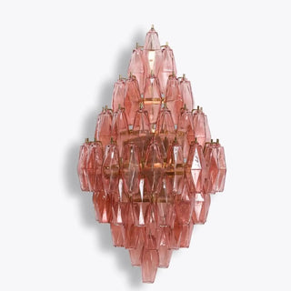 Geometric glass wall sconce close-up – purple 2 lights indoor