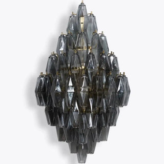 Contemporary geometric glass wall sconce gold 2-light L size
