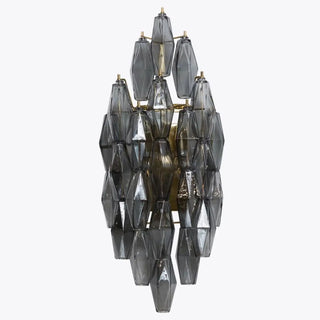 Contemporary geometric glass wall sconce LED – gold 2 lights S size
