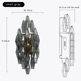 Geometric glass wall sconce warm glow – 2 lights gold IP20