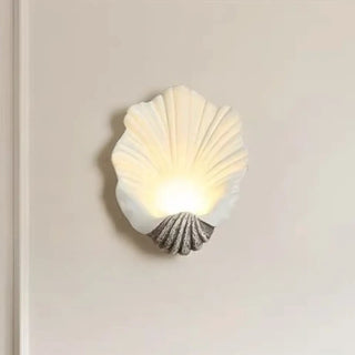 Retro shell wall light LED ivory upward lighting