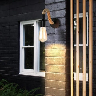 Black rope aluminum wall sconce G4 8W – 15×30cm industrial style