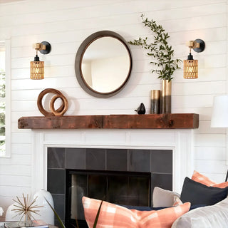 TRECO artisanal braided rope wall sconce detail
