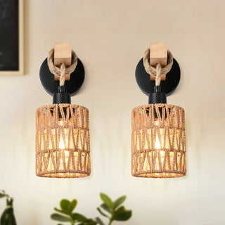 TRECO braided rope wall sconce natural texture handcrafted