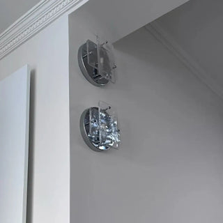 Metal glass chrome wall lamp – industrial side view