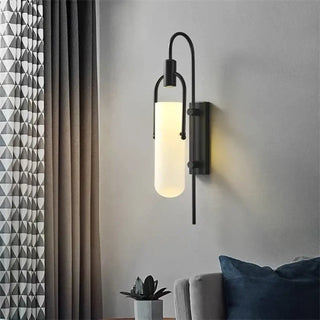 Tall hallway wall sconce GU10 LED black modern 65cm