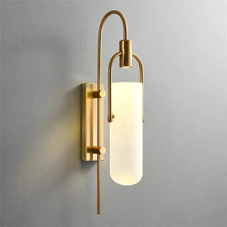 Gold hallway wall sconce GU10 LED metal glass 65cm