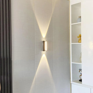 cylindrical gold wall light G4 – modern corridor sconce
