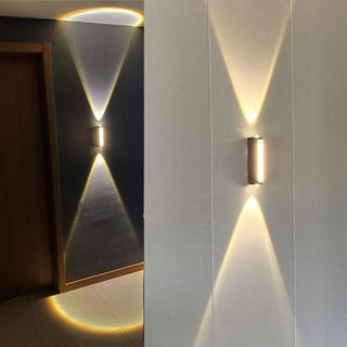 gold cylindrical LED wall sconce G4 6W – corridor modern