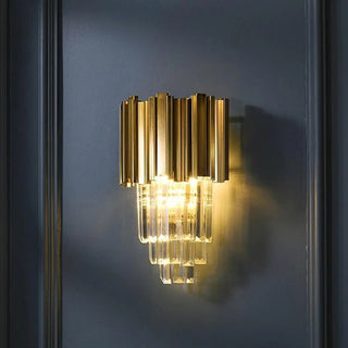 crystal acrylic wall sconce gold E27 – modern 23×35cm