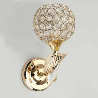 gold floral crystal wall light E27 – modern 18×25cm