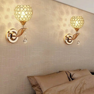 crystal floral wall sconce gold E27 LED 7W – modern