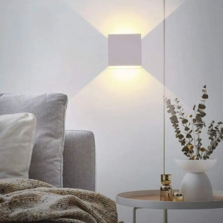 white cube wall sconce G4 LED – minimalist modern 10×10cm