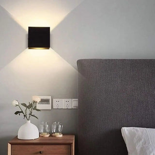 cube wall sconce black G4 LED 6W – geometric aluminum modern