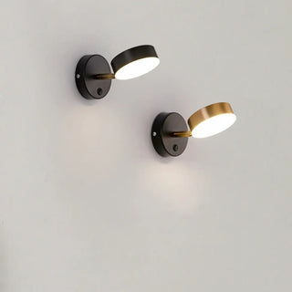Adjustable cylinder wall sconce LED 5W – black gold art deco
