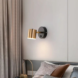 Gold cylinder orientable wall lamp LED 5W modern art deco