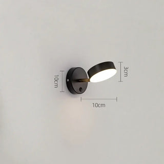 Adjustable cylinder wall lamp LED — black gold silver art deco fixture close-up