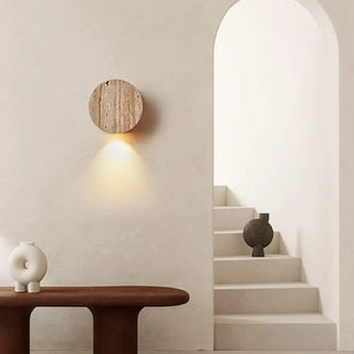 beige travertine cylinder wall light E27 – Scandinavian IP65