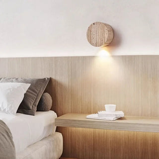 travertine cylinder wall sconce beige E27 LED IP65