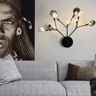branch glass wall sconce black G4 LED 6W – modern