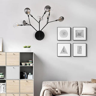 gold branch glass wall sconce G4 – modern S 8×36cm