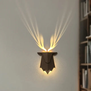 Deer head decorative wall sconce LED brown 3D