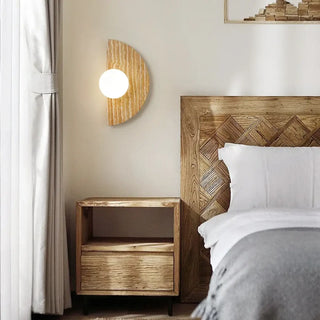 beige travertine half circle wall light G9 – modern design