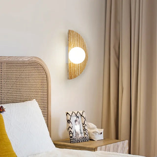 natural stone half circle wall sconce beige – G9 LED modern