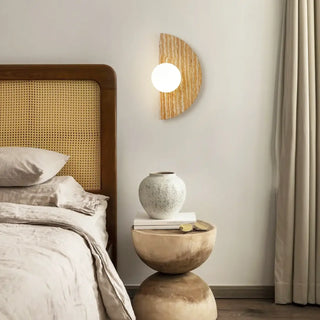 beige half circle travertine wall light – G9 LED