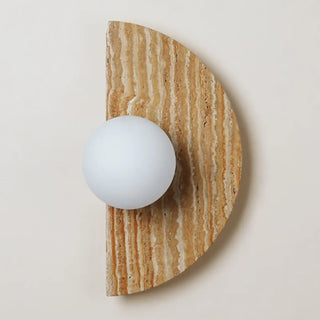 modern travertine half circle wall sconce beige – 2kg