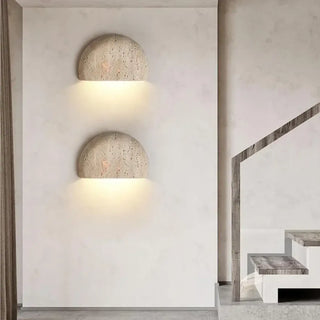 STINO half-moon natural stone wall sconce organic design
