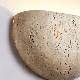 STINO half-moon wall sconce natural stone texture detail