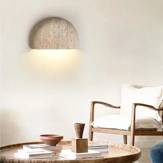 STINO stone wall light installed bedroom natural ambiance