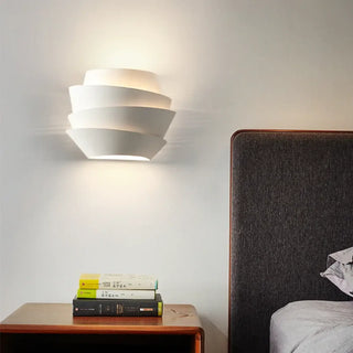 Geometric white wall sconce close-up – dual G9 5W 25×16cm minimalist
