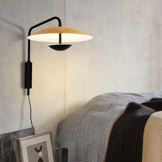 Modern wood metal wall light LED – close-up designer detail