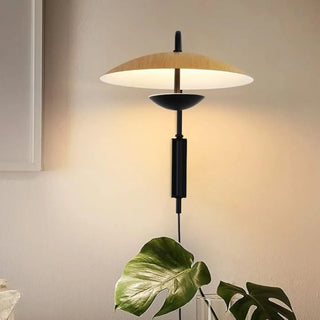 Modern wood metal wall lamp LED – ambient warm glow detail