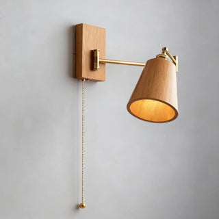 Scandinavian wood wall sconce adjustable arm E27 LED warm 3000K