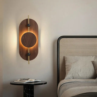 wood metal wall sconce brown LED 11W dimmable – modern