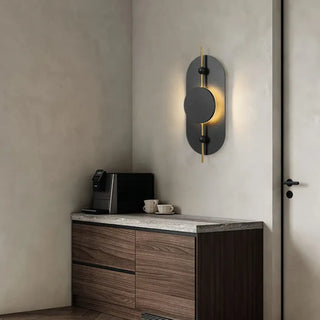 wood metal wall sconce dimmable LED – brown modern interior